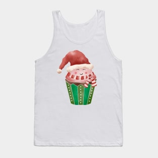 Cupcake Santa Watercolor Tank Top